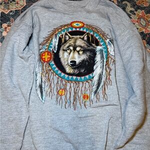 Hanes Gray Sweatshirt with Colorful Design